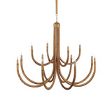 Samsara 12 - Light Wrought Iron/Rattan Chandelier