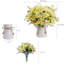 Fleurs de gardénia en soie artificielle dans un vase en céramique, arrangement de fausses fleurs réglables pour le centre de table de bureau