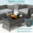 4 Pcs Patio Furniture Set With Washable Cushions And Tempered Glass Coffee Table Red-409910609-409910608