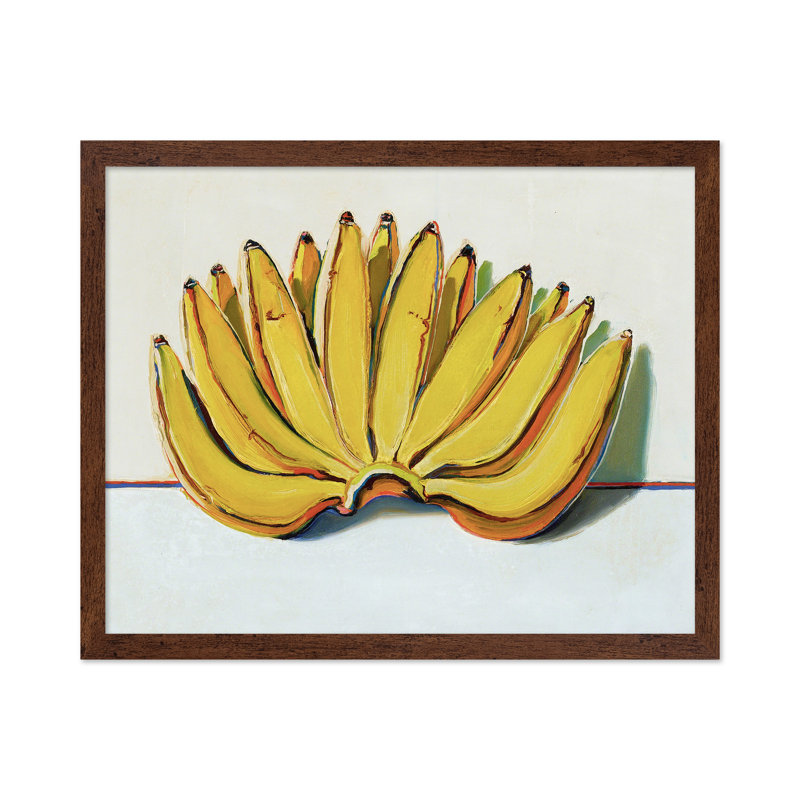 Peinture à l'huile de banane, Poster, 16"H x 20"W, Brown Framed