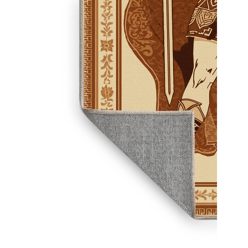 Tapis oriental traditionnel brun / beige lavable à la machine Glendale, 8 x 12