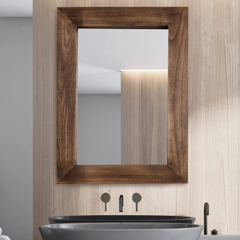 Miroir mural de salle de bain Fontanez, Brun