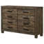 Commode 8 tiroirs Bren Rustic Golden Brown