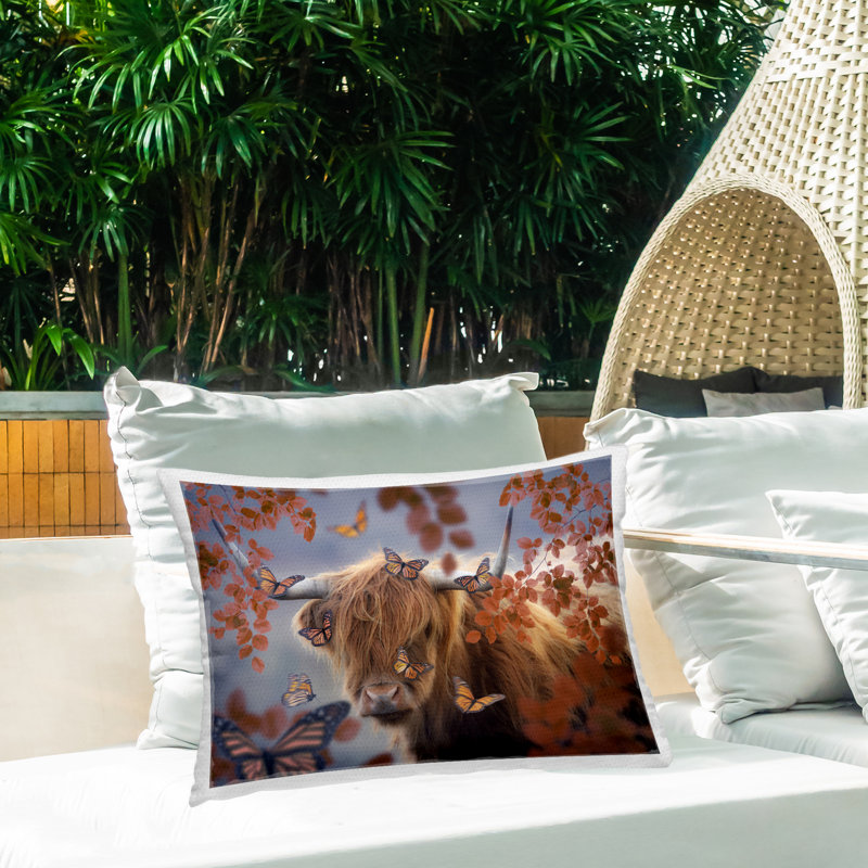 Coussin d'extérieur imprimé monarque par Reinders