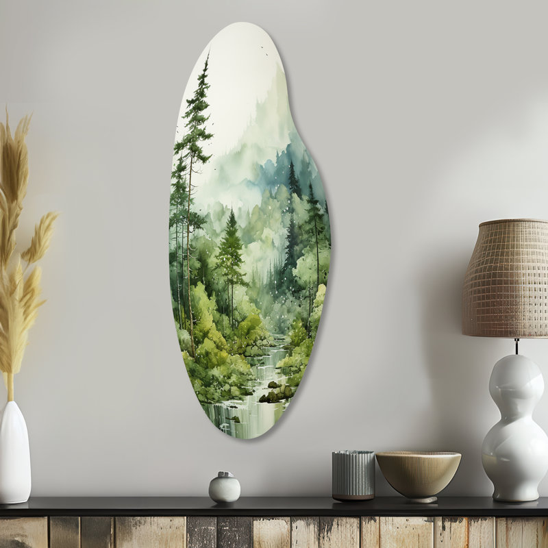 Art mural en métal asymétrique Haku Forest, H 38 po x l 15 po