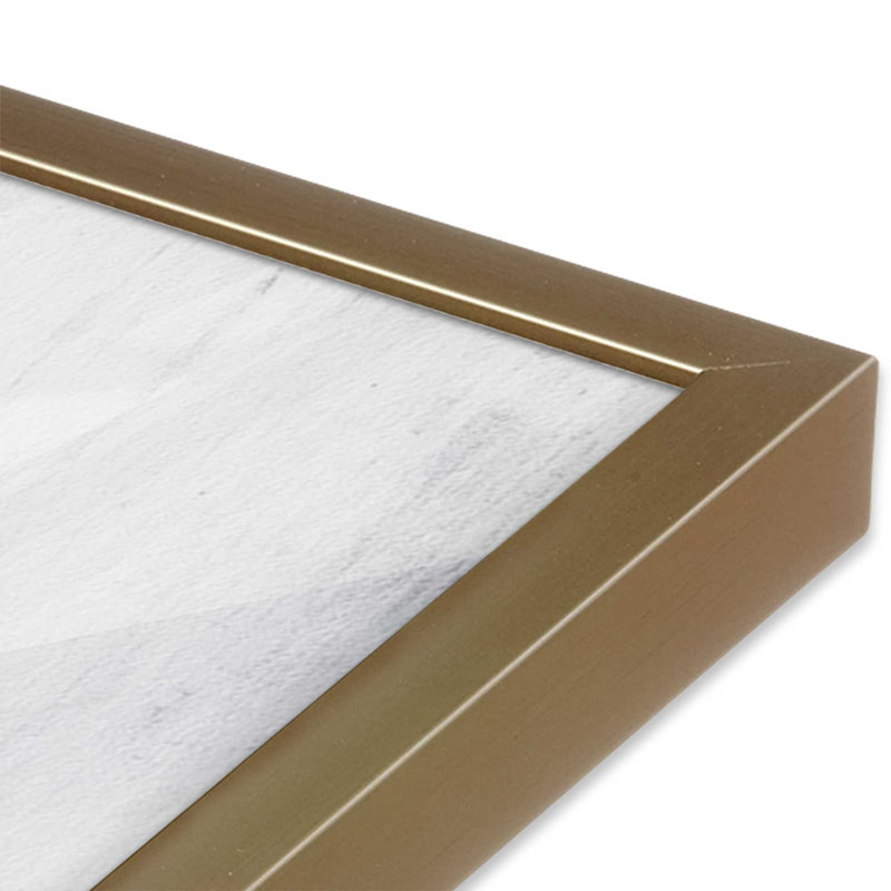 Ensemble de 2 impressions blanches silencieuses dans un cadre brossé, x 16 po, Or brossé, H 12,25 po x l 30,5 po