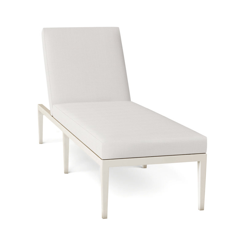 Elegante 78" Long Reclining Single Chaise with Cushions, No Welt, Natural White, Elegante #97 Midnight