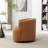 Tybias Faux Leather Swivel Barrel Chair-110828125