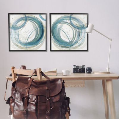 Circular Rings 2 Piece Framed Giclee Art Set, design by Nan