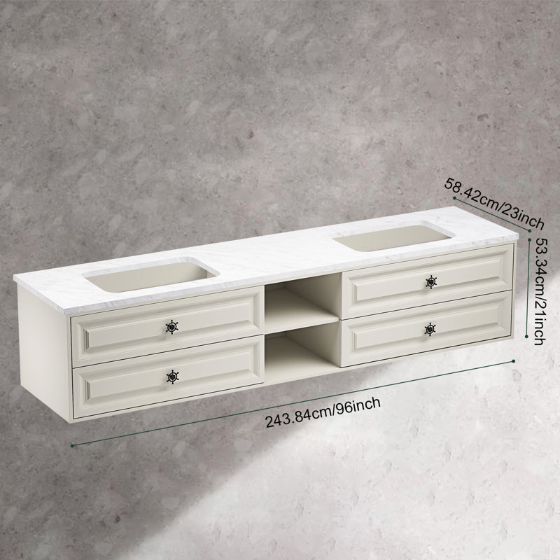 Meuble-lavabo mural, y compris l'armoire de base et le comptoir (lavabo non inclus)