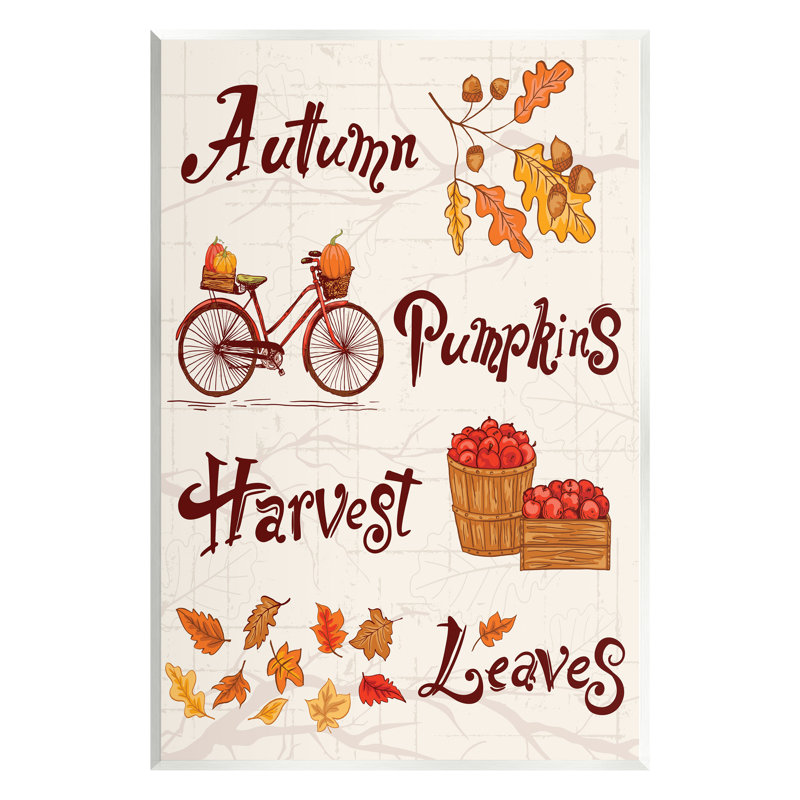 Ba-818-Impression sur toile de citrouilles d'automne, H 19 po x l 13 po x P 0,5 po