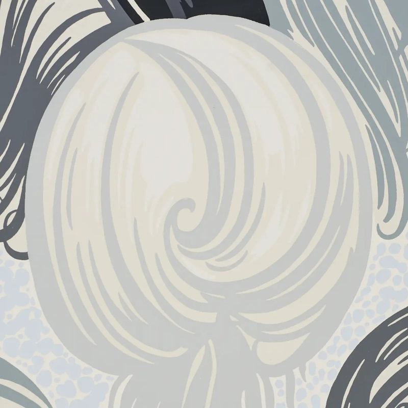 Plumes Wallpaper, Grisaille