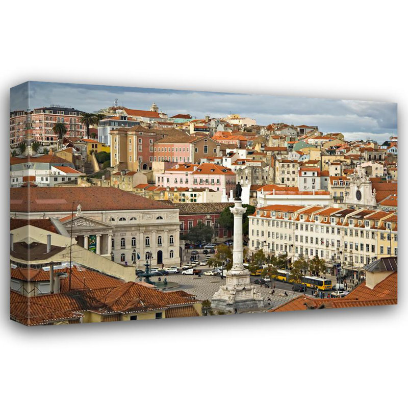 Praca Don Pedro, Lisbonne, Portugal, H 12 po x l 18 po