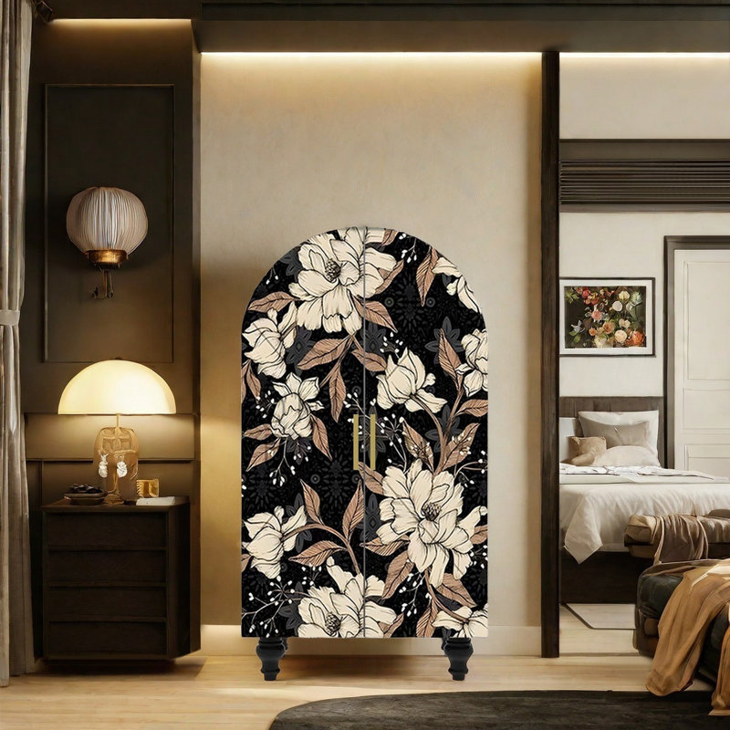 Bedroom American circular arc wardrobe