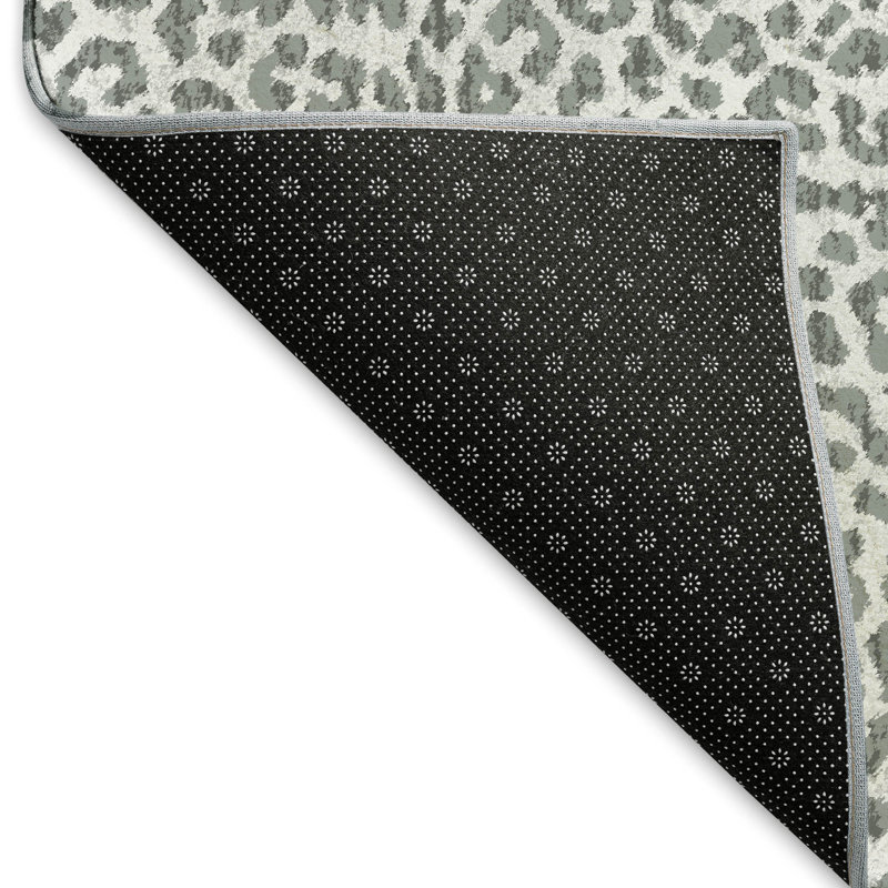 Premium Machine Washable Kishonna AMF43 Gray Rug, Runner 2'3" x 7'6"