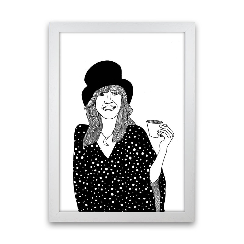 Stevie Nicks by Carissa Tanton - Print, 46cm H x 34cm W x 3cm D, White Framed