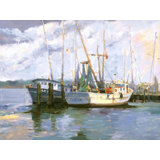 Mayport Shrimp Boats By John Beard - Artist Enhanced Canvas Print Print by John Beard