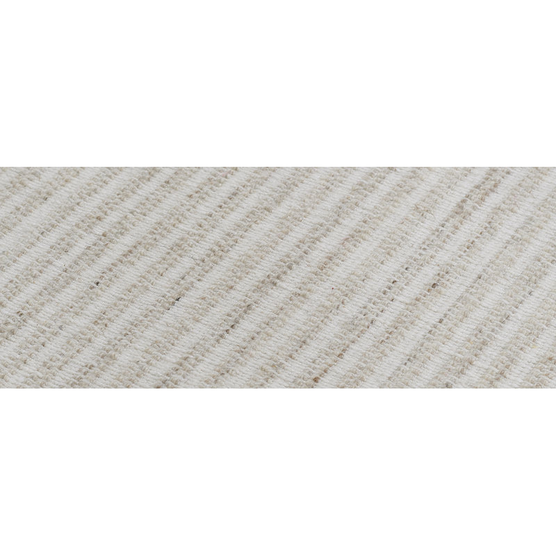 Tapis crème en laine tissé à la main Bedford 7 pi x 9 pi, Crème, 7' x 9'