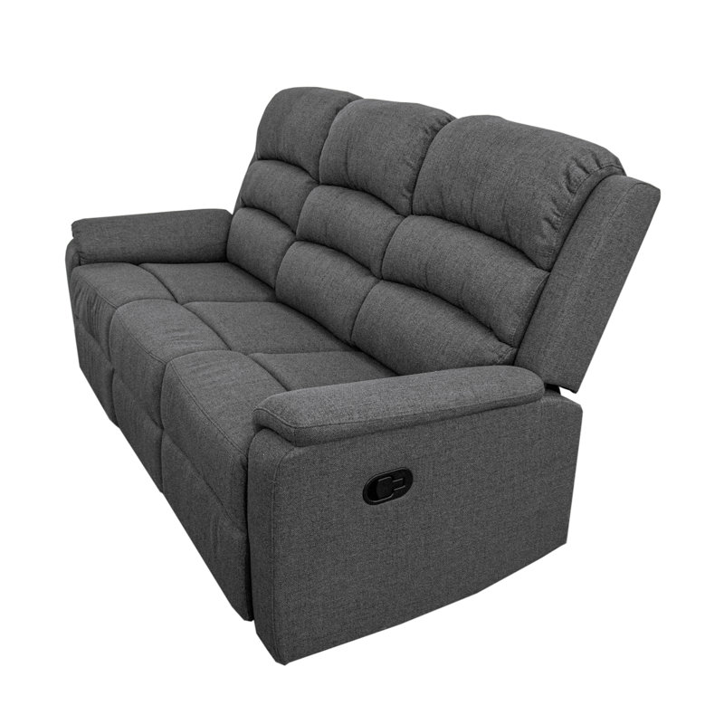 Canapé rembourré 74 po Samulicci, Tissu toile de jute gris foncé