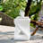 Outdoor White Marble Modern Twisted-Base Terrazzo-Speckled All-Weather MGO Side Table – Indoor End Table For Home, Office & Patio Decor