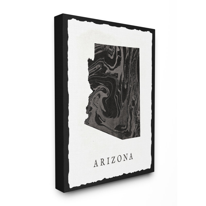 «Marbleed paper Arizona State Silhouette», impression, Toile tendue, H 20 po x l 16 po x P 1,5 po