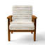 Chaise d'appoint rayée - Fauteuil beige et lin doux blanc décoloré-553310171