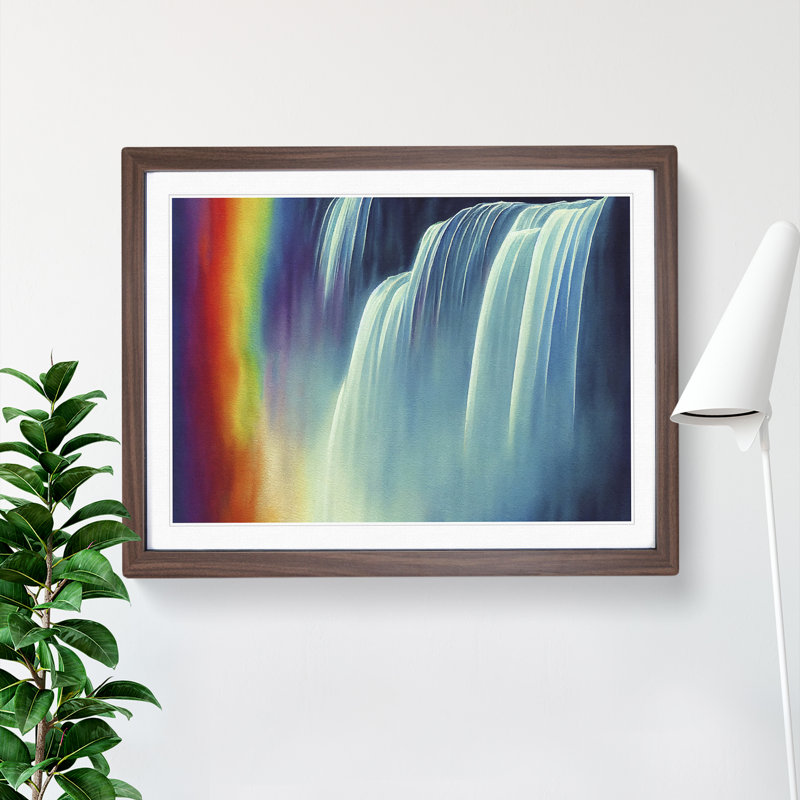 Colourful Watercolour Vol.4 - Single Picture Frame Print, Walnut Framed, 25cm H x 34cm W x 2cm D
