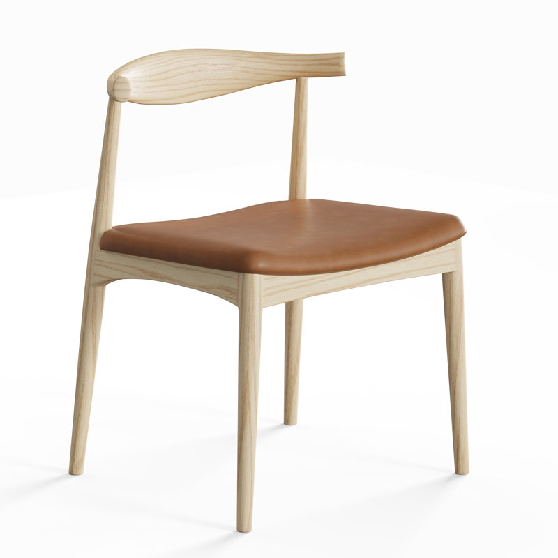 Chaise d'appoint rembourrée en cuir Ardo, Naturel, Selle de cuir