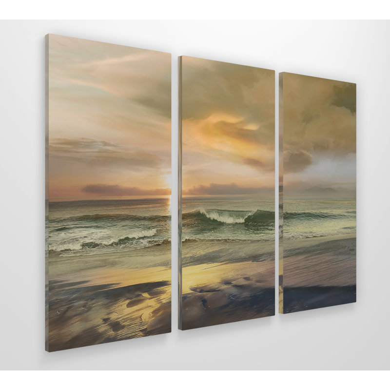 Monterey-ensemble de 3 images sur toile, H 32 po x l 64 po x P 1,5 po