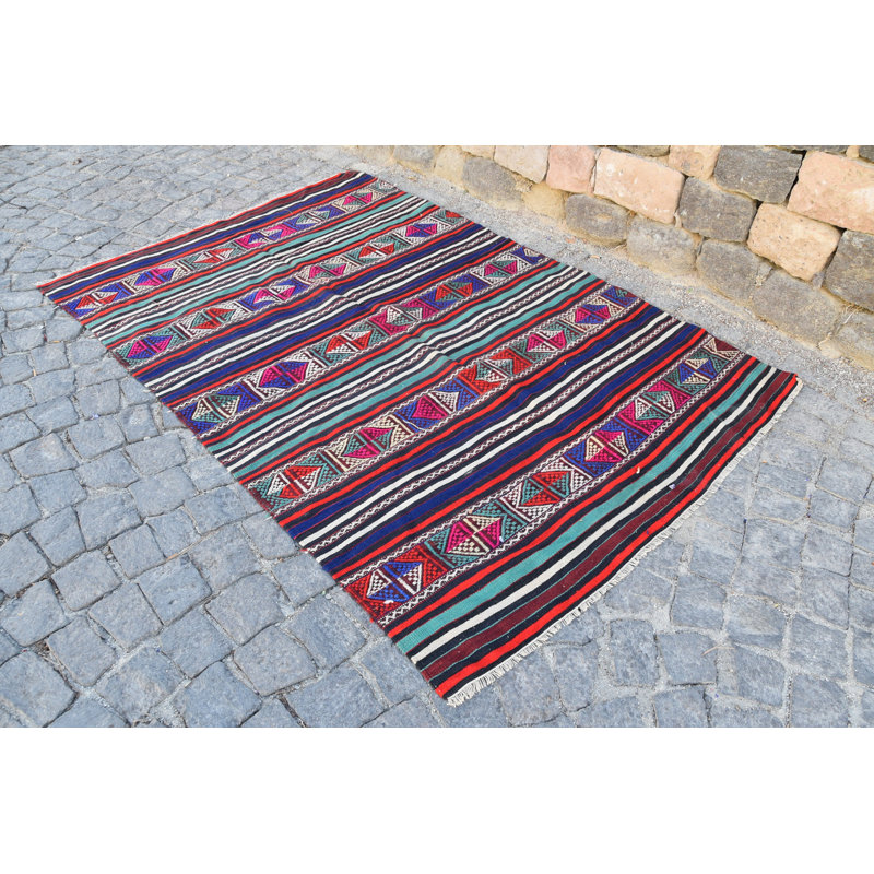 Tapis 5 pi x 7,2 pi, kilim, tapis de décoration rose, tapis turc, tapis antiques, tapis en laine, tapis rétro