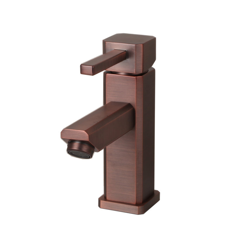 Single-Hole Bathroom Faucet with Drain Assembly, Brown Bronze