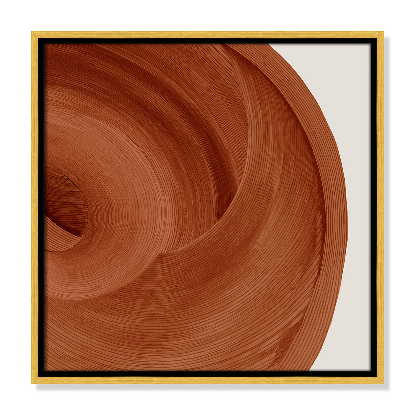 Affogato - Floater Frame Painting Print on Canvas, 17.5" H x 17.5" W x 2" D, Gold 