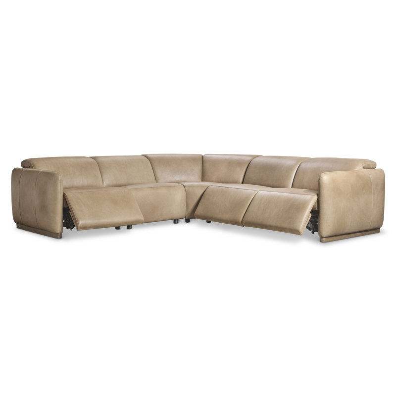 Bernhardt Alta 5-Piece Leather Power Motion Sectional, 32" H x 119" W x 119" D, Symmetrical