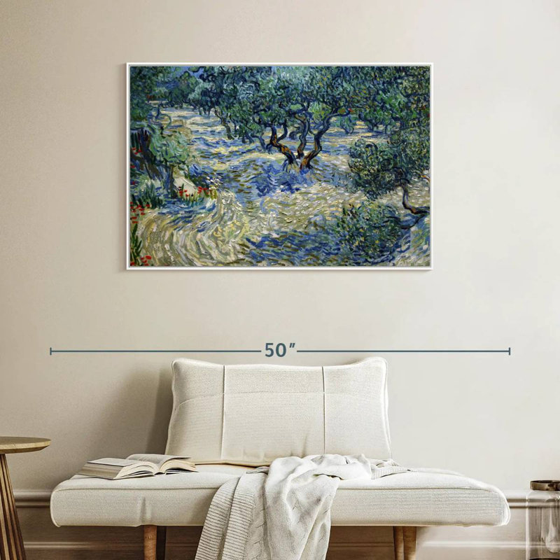 Olive Orchard 1889, Cadre flottant blanc, 40 po x 27 po