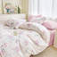 Ensemble de housse de couette 100% coton à double motif floral rose et mauve réversible avec fermeture à glissière-117045818