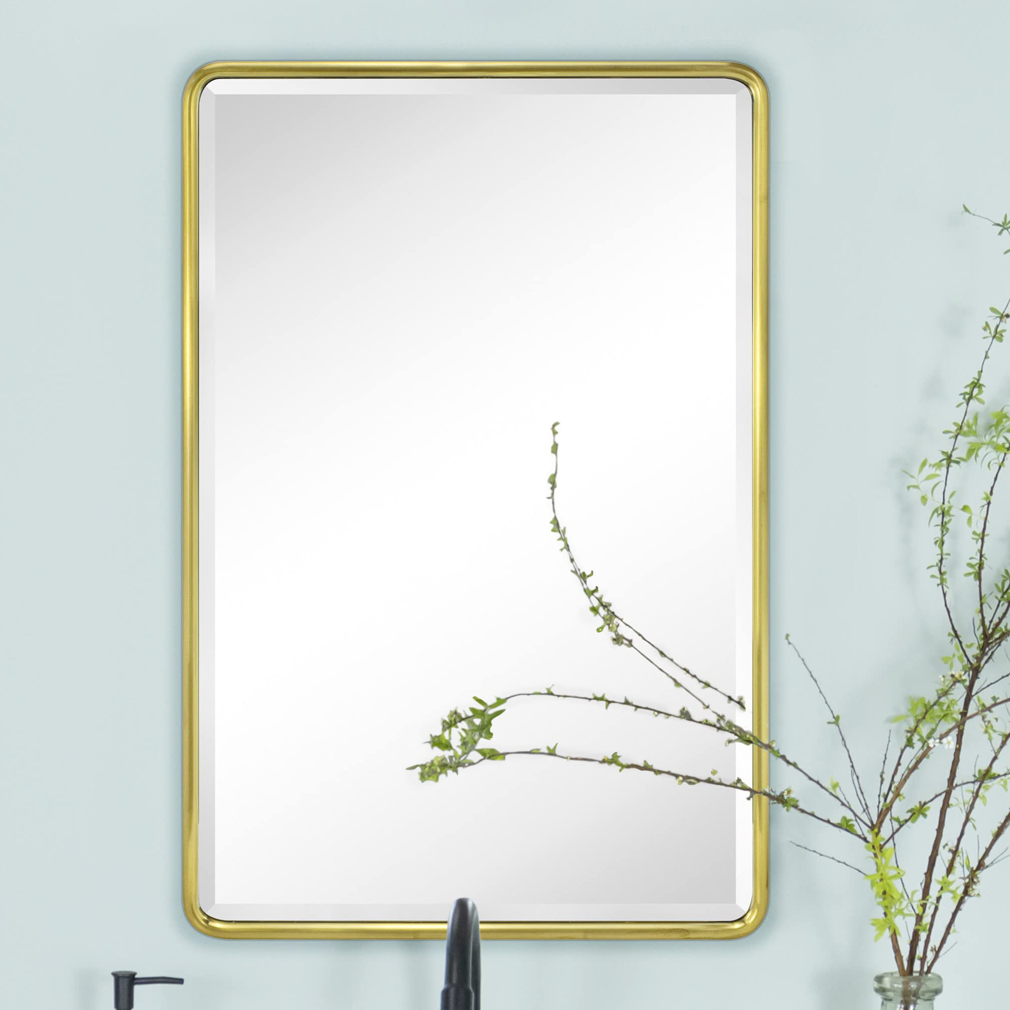 Farmhouse Recessed Metal Bathroom Medicine Cabinets with Mirror with Adjustable Tempered Glass Shelves, 24" x 16"