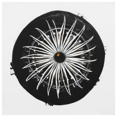 Monochrome Circular Abstract Bath Mat