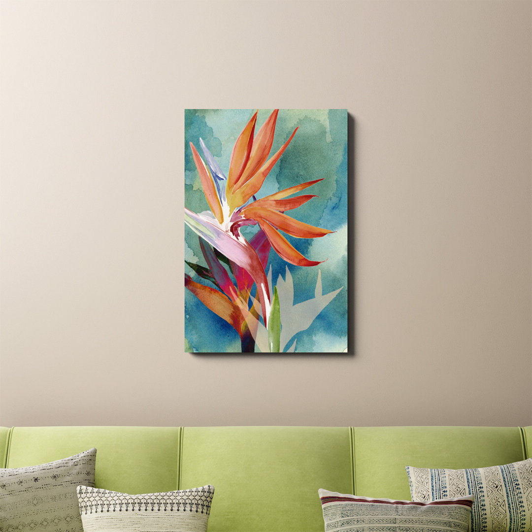 Leinwandbild Vivid Birds of Paradise II von Jennifer Paxton