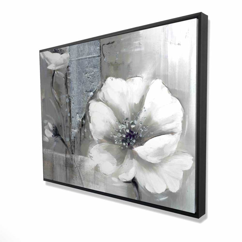 Fleurs encadrées monochromes et argentées