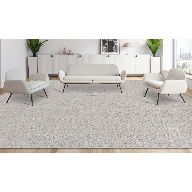 Geometric Area Rug in Gray, Rectangle 5'7" x 8'2"