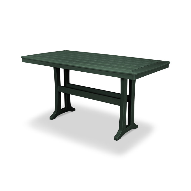 Nautical Trestle 38" x 73" Counter Table, Green