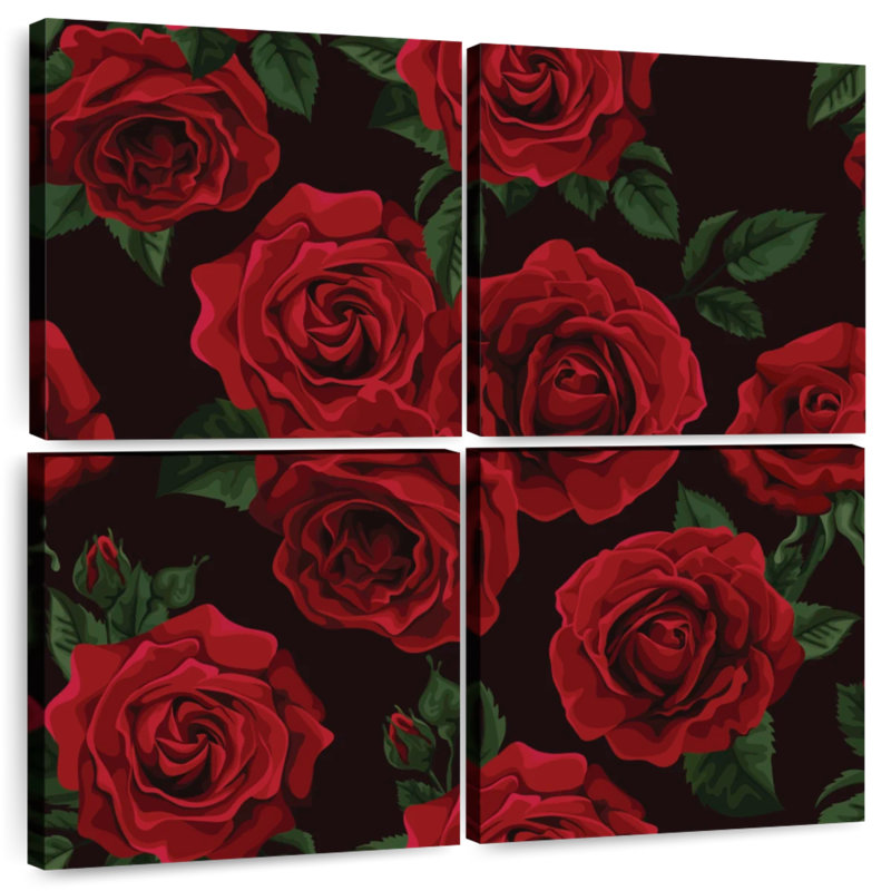 Harnek élégantes roses rouges, H 57 po x l 57 po