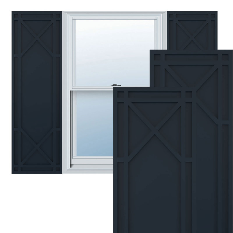 Volets en PVC True Fit, Bleu nuit sans étoile, 35", 15"