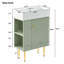Meuble-lavabo vert 21,6 po, rangement à gauche