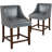 24" High Transitional Full Back Wooden Counter Height Stool with Accent Nail Trim-84895865-90139913