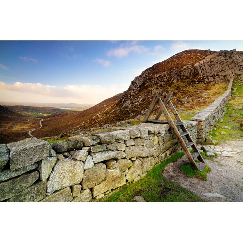 Morne Wall With Ladder par - Photographie de toile tendue, L 12 po x H 8 po