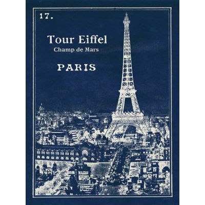 Schéma de la tour Eiffel - peinture sur toile tendue