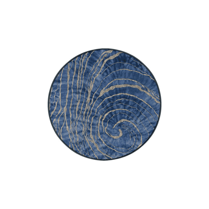 Tapis gris soyeux et moelleux, Rond 4 pi