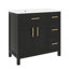 Meuble-lavabo de 36 po avec lavabo, meuble-lavabo moderne avec portes à fermeture douce et 3 tiroirs, meuble de rangement autoportant avec lavabo en céramique-411054061