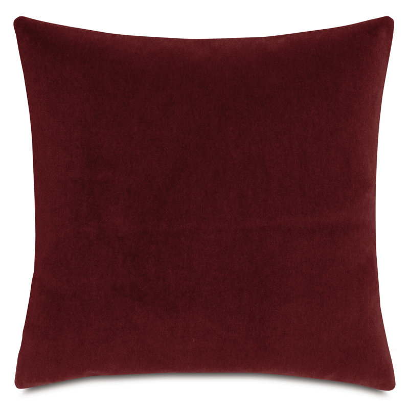 Brahms Velvet Pillow Cover & Insert, Square 22'', Merlot
